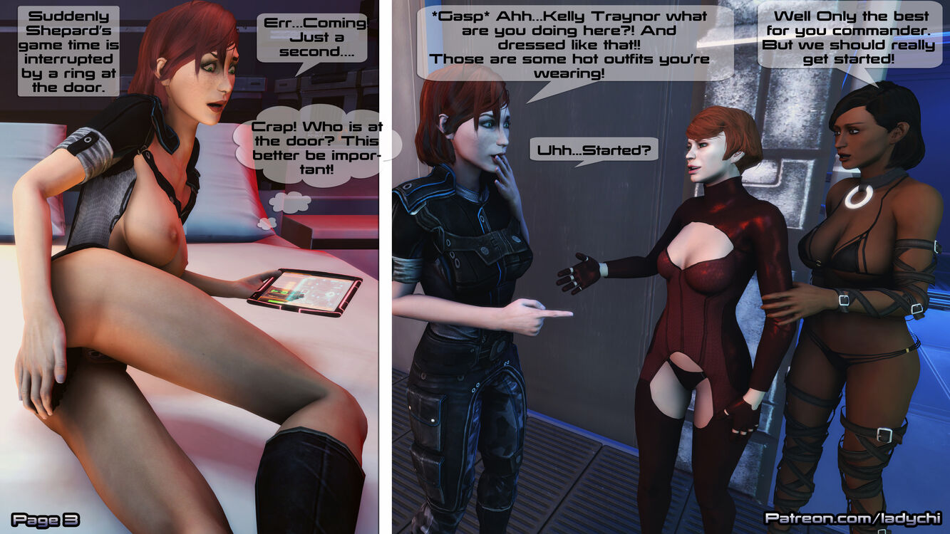 Page 3 Secretary takeover comic. Shepard's game time is interrupted..